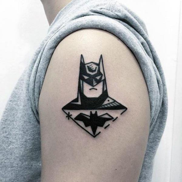 Small batman tattoo shoulder