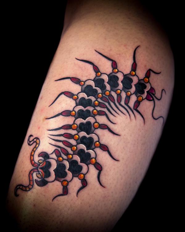 Traditional Centipede Tattoo