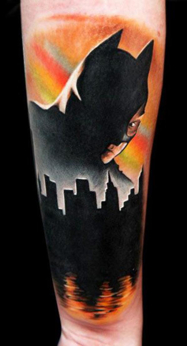 batman and city tattoo