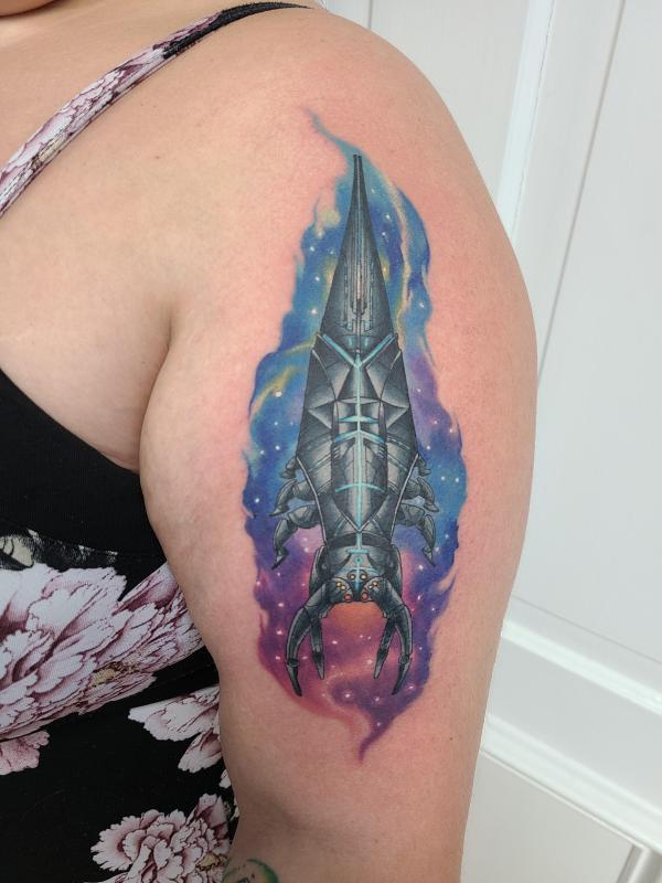 harbinger reaper and galaxy tattoo