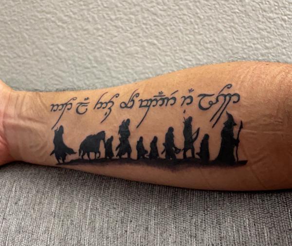 lord of the rings tattoo on inner forearm