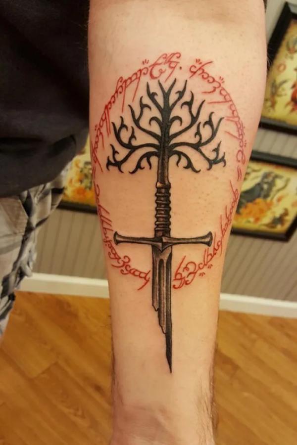 lotr inner forearm tattoo