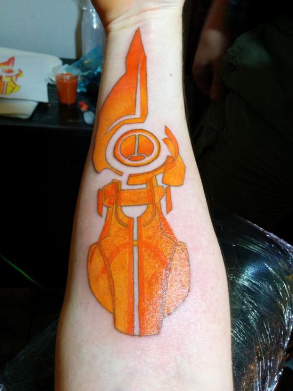 mass effect Omni Tool tattoo forearm
