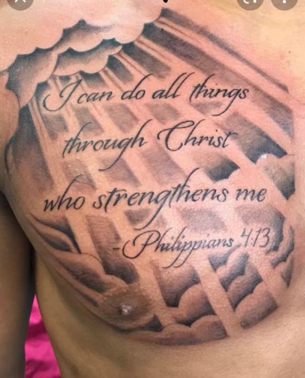philippians 4 13 tattoo chest