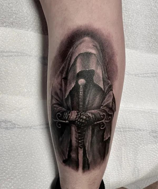 ringwraith tattoo calf